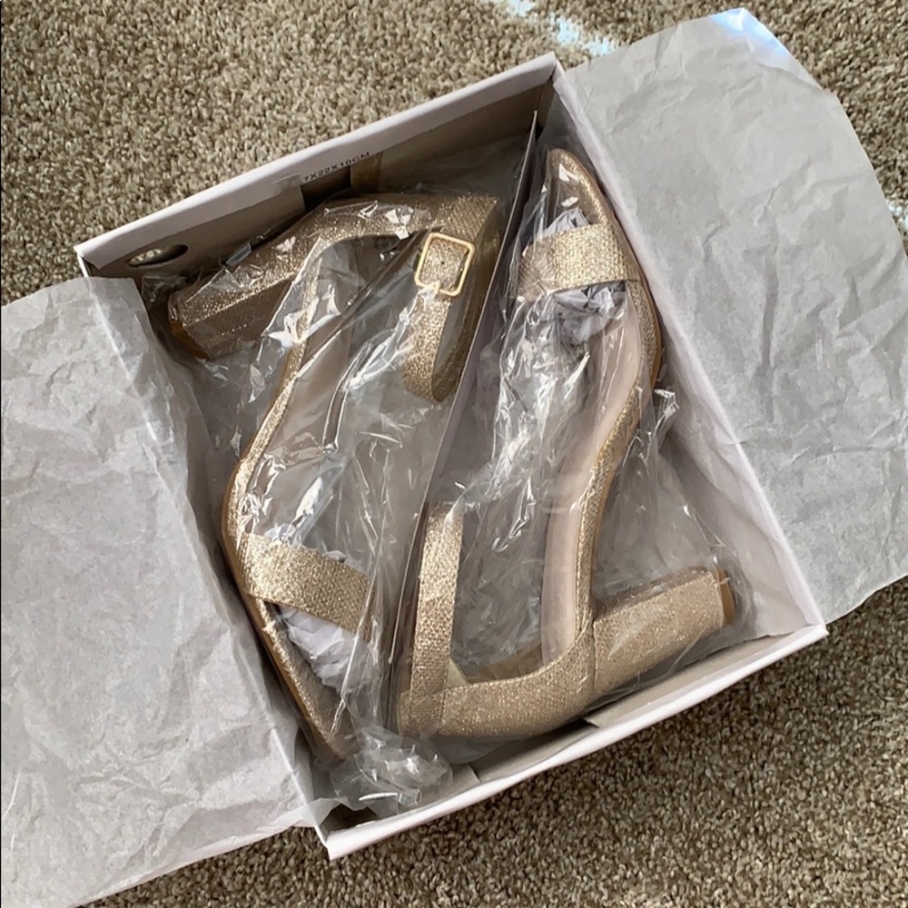 Brand new David’s Bridal gold sparkle heels